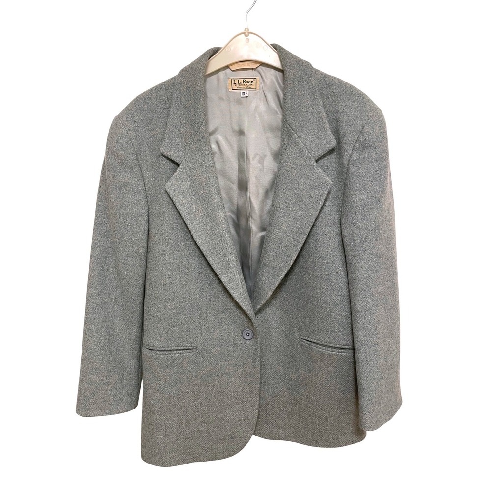 Vintage L.L. Bean Wool Blazer Made in USA 80s 90s Tailored Preppy Jacket|